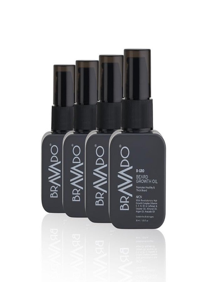 برافادو زيت برافادو بي-جرو لنمو اللحية 30 مل (عبوة من 4) | تركيبة سريعة النمو، مكثفة ومغذية للحية | يقلل من فراغات اللحية، ويعزز كثافة اللحية | زيت للعناية بالرجال - Image 1